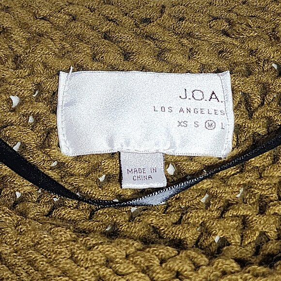 JOA olive-brown-green chunky knit braided rope accent knit sweater - Picture 9 of 13